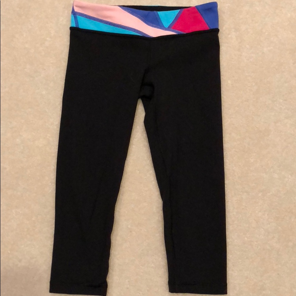 Girls Black Ivivva Cropped Leggings